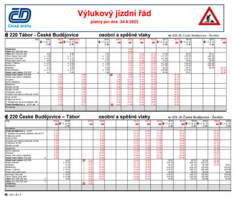 Výluky ČD červen 2023