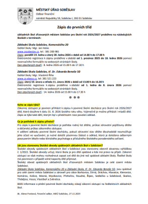 Zápisy do prvních tříd ZŠ