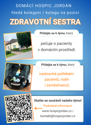 Domácí hospic Jordán hledá zdravotní sestru