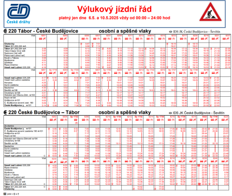 Výluky ČD 6. a 10. 5. 2025