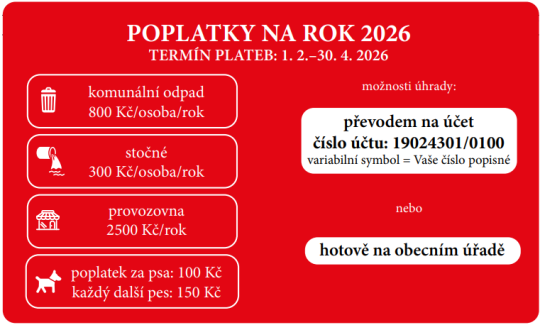 Poplatky na rok 2026
